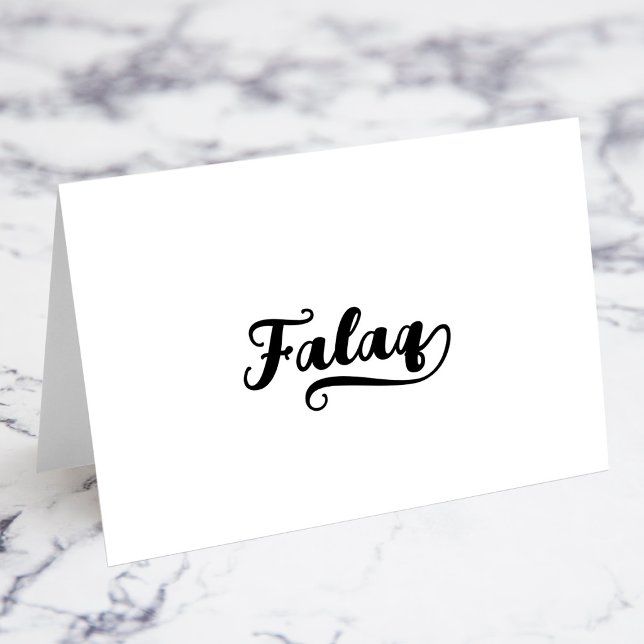 Cartões de Nome com Letra Bold Brush Script Q Swas (Bold Brush Script Q Swash Name Place Cards)