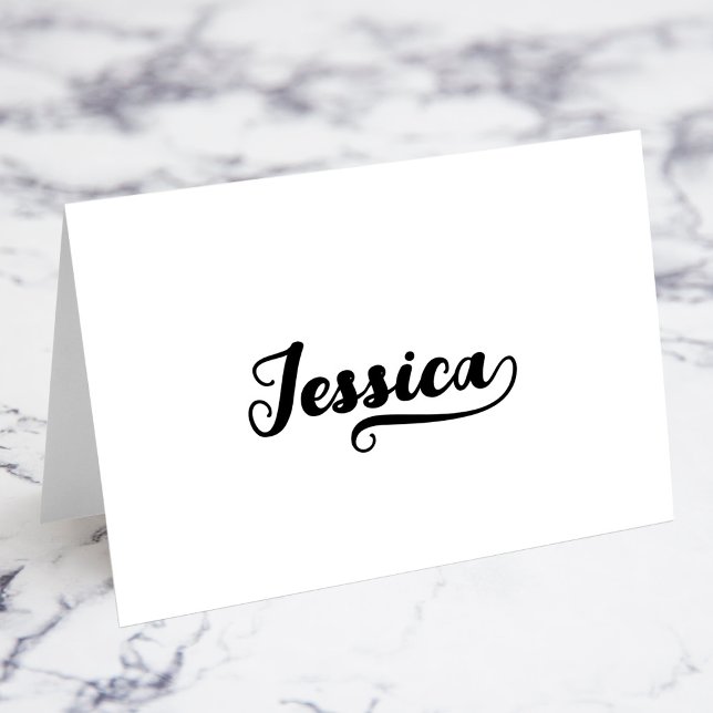Cartões de Nome com Letra Swash Bold Brush A (Bold Brush Script A Swash Name Place Cards)