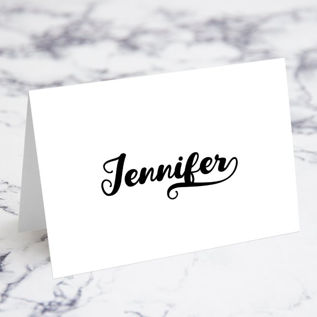 Cartões de Nome com Letra Swash Bold Brush R (Bold Brush Script R Swash Name Place Cards)