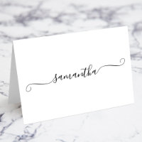 Cartões de Nome com Sina Swash Feminina Preta