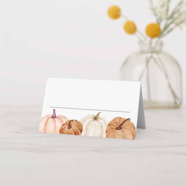 Cartões de Nome de Abóboras (Frente)