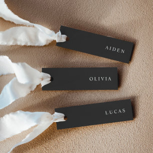 Cartões de Nome de Casamento Minimalista Noir
