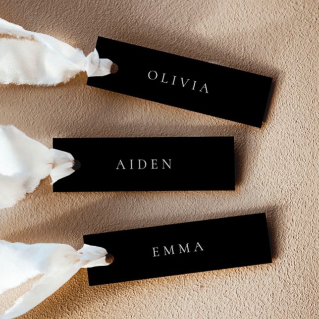 Cartões de Nome de Casamento Preto (Delivered untrimmed)