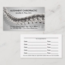 Cartões de Nome de Consulta Quiropática com Gráfic