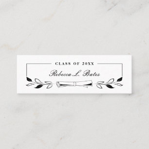 Cartões de nome de Formando preto Elegante Inserir