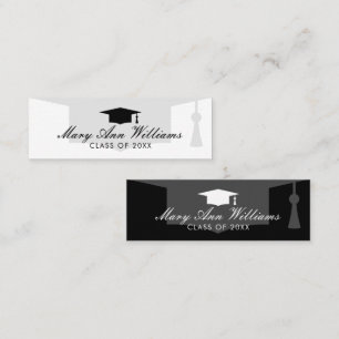 Cartões de nome de graduado elegantes com logotipo