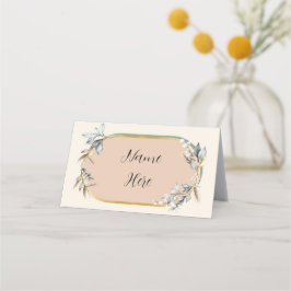 Cartões de Nome Dobrados Neutrais Românticos Casad