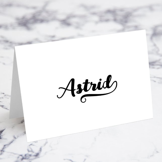 Cartões de Nome e Local com Script Bold Brush D Sw (Bold Brush Script D Swash Name Place Cards)