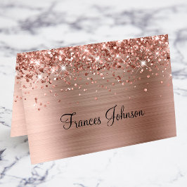 Cartões de Nome Individual Rose Gold Brilhante