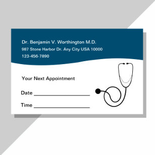 Cartões de Nomeação de Doentes do Serviço Médico