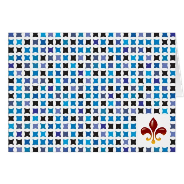 Cartões de Nota Azul Tradicional (Frente Horizontal)