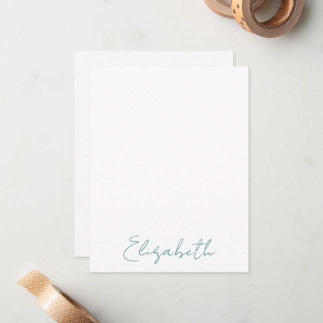 Cartões de Nota com Nome Personalizado em Letra El (Frente/Verso In Situ)