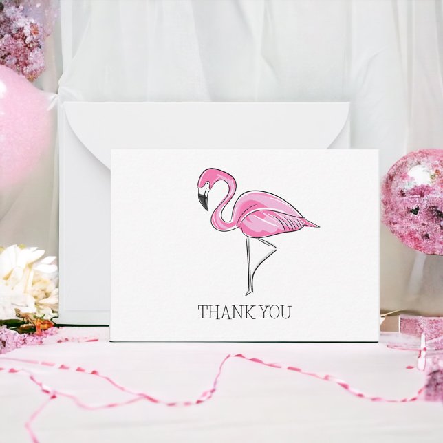 Cartões de Nota de Agradecimento Pink Flamingo (Criador carregado)