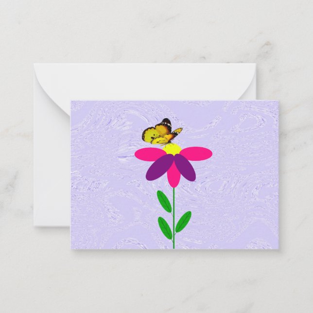 Cartões de Nota de Borboleta Amarelo-margarida mul (Frente)