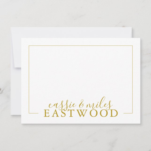 Cartões de Nota de Casamento com Nome de Casal em  (Frente)