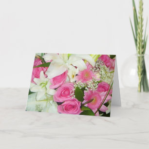 Cartões de Nota de Casamento Rosa e Branco