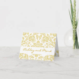 Cartões de Nota de Convite para Casamento Dourado