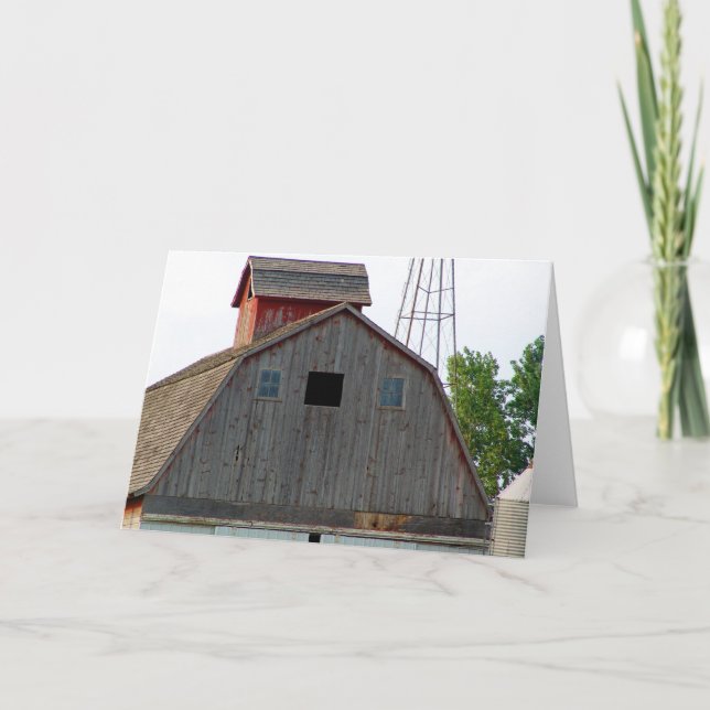 Cartões de Nota de Criação de Barn Vermelho Antigo (Frente)