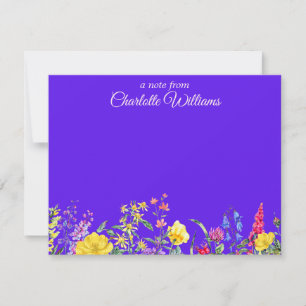 Cartões de Nota de Flores Selvagens