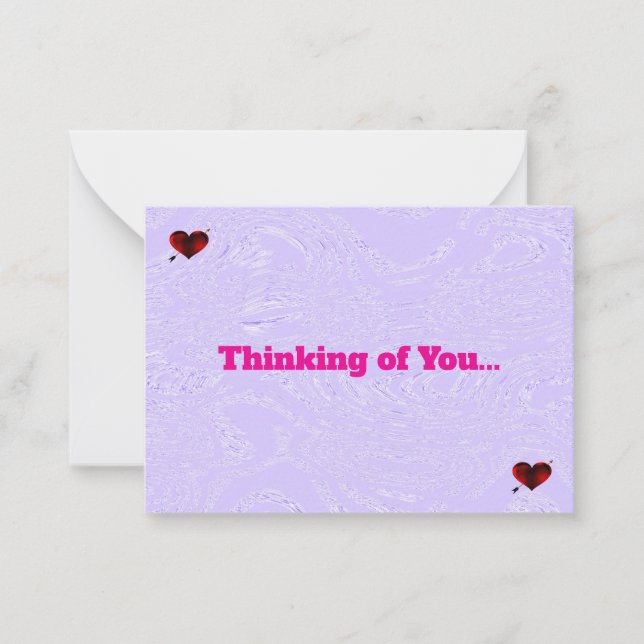 Cartões De Nota De Gelo E Corações Violetos (Frente)