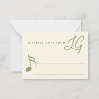 Cartões de Nota de Música Monogramada