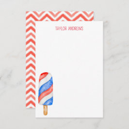 Cartões de Nota de Picolé de Aquarela