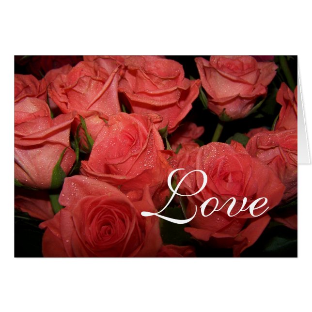 CARTÕES DE NOTA DE ROSAS DE CASAMENTO (Frente horizontal)