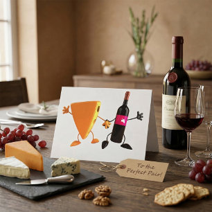 Cartões De Nota De Vinho E Queijo
