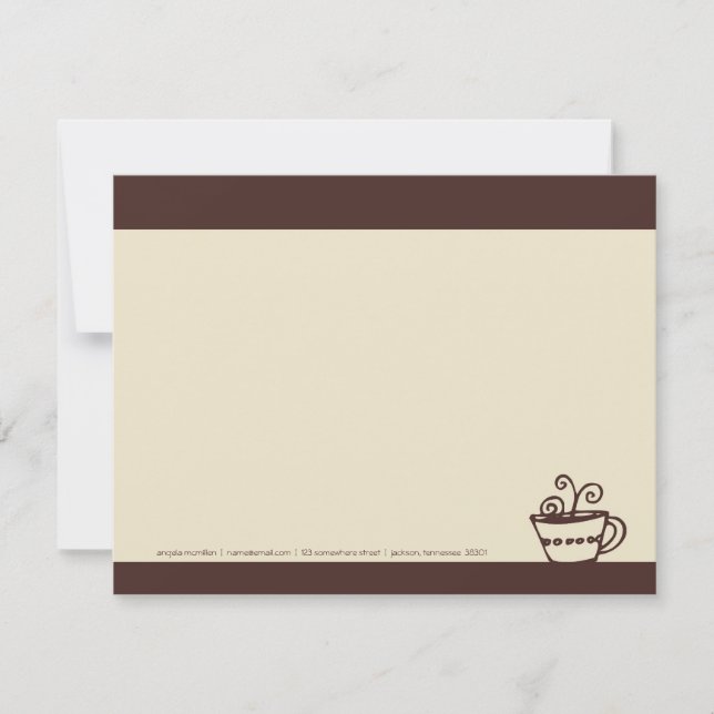 Cartões de nota do copo de café de Brown & de (Frente)