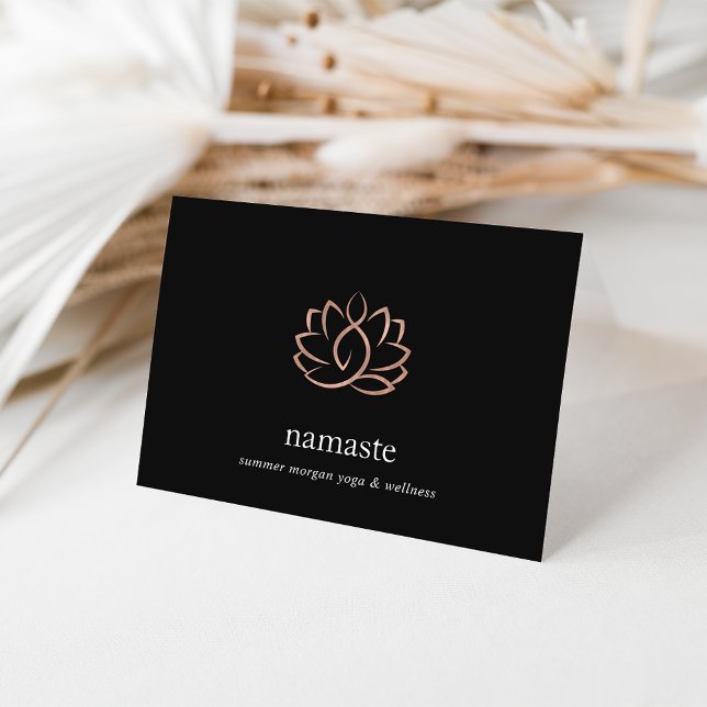 Cartões de nota do logotipo Dourado Lotus Flower (Criador carregado)