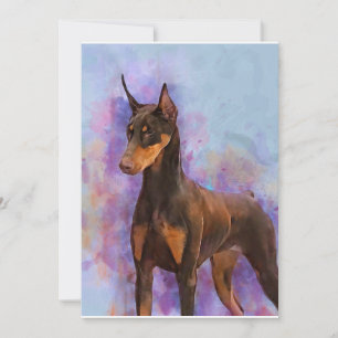 Cartões de Nota - Doberman Vermelho em Fundo de Co