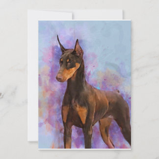 Cartões de Nota - Doberman Vermelho em Fundo de Co