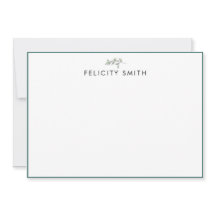 Cartões de Nota Elegante Flat Modern Botânico