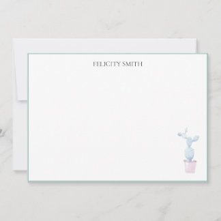 Cartões de Nota Elegante Flat Modern Cactus Botâni