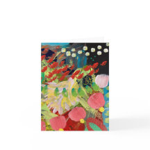 Cartões de Nota em Flores no Design da Noite