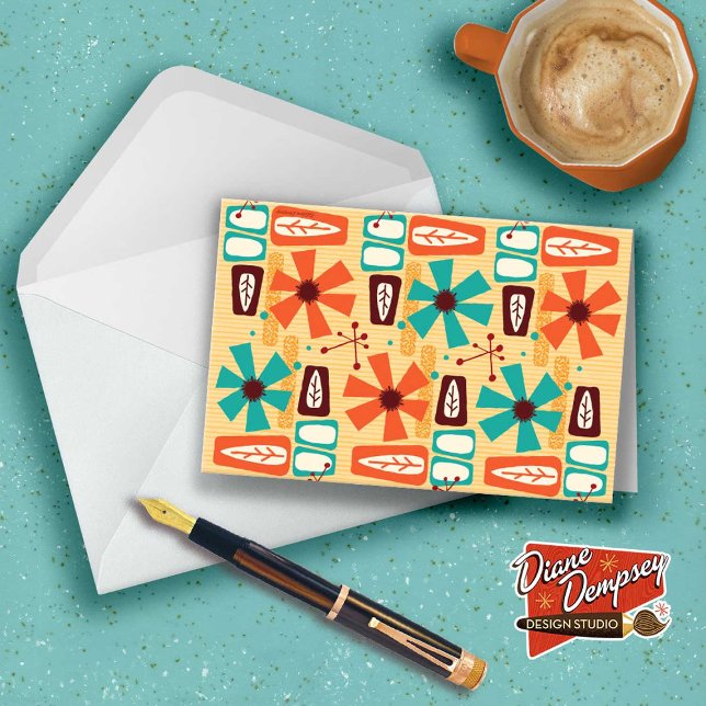 Cartões de Nota Floral Tiki-Century-médio (Criador carregado)