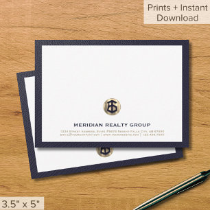 Cartões de Nota Imobiliária de Logotipo Dourado Pr