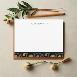 Cartões de nota impressos azuis e Dourados