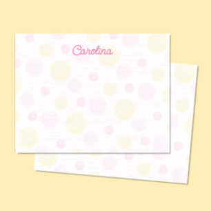 Cartões de Nota Lindos com Pontinhos Cor-de-Rosa e