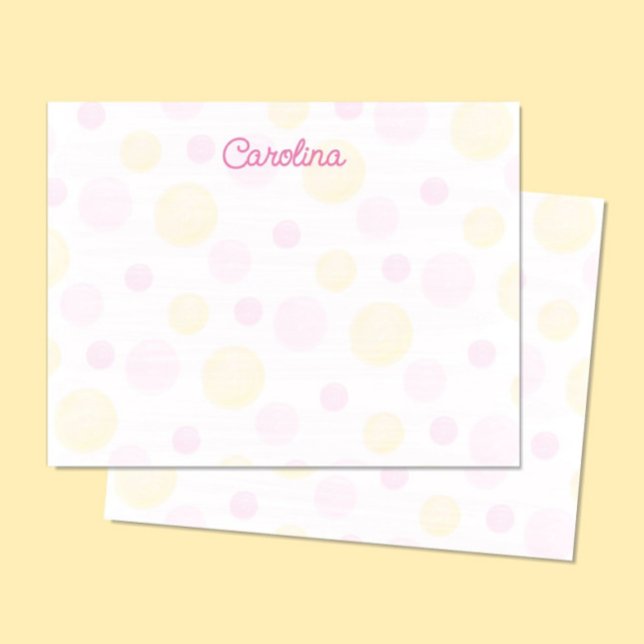 Cartões de Nota Lindos com Pontinhos Cor-de-Rosa e (Criador carregado)
