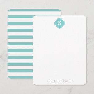 Cartões de Nota Mint Monogramas e Stripes