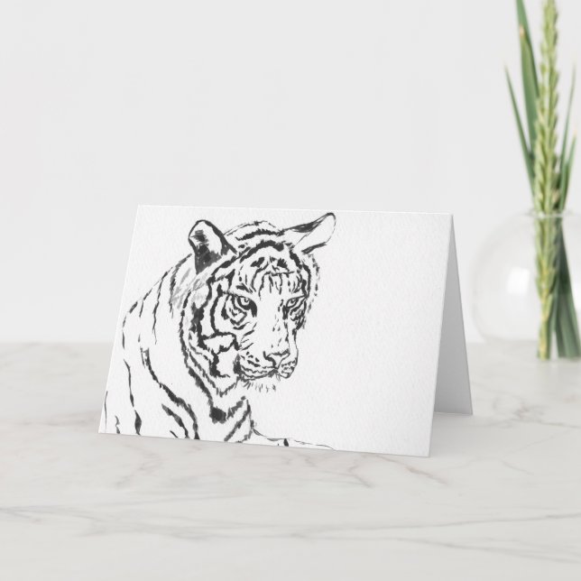 Cartões de Nota ou Saudação de Tigre Branco (Frente)