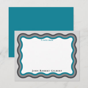 Cartões de Nota Papel de Carta Pessoal Aqua Homens