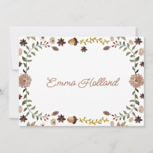 Cartões de Nota Personalizados Botânicos Rustic Wo