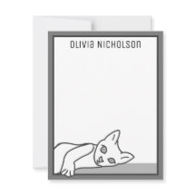 Cartões de Nota Personalizados Caprichosos Gatinho