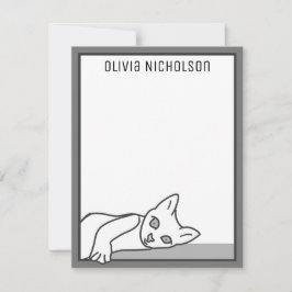 Cartões de Nota Personalizados Caprichosos Gatinho
