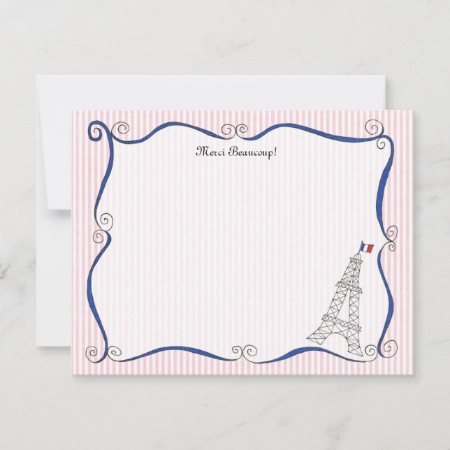 Cartões de Nota Personalizados de Paris Whimsy (Frente)
