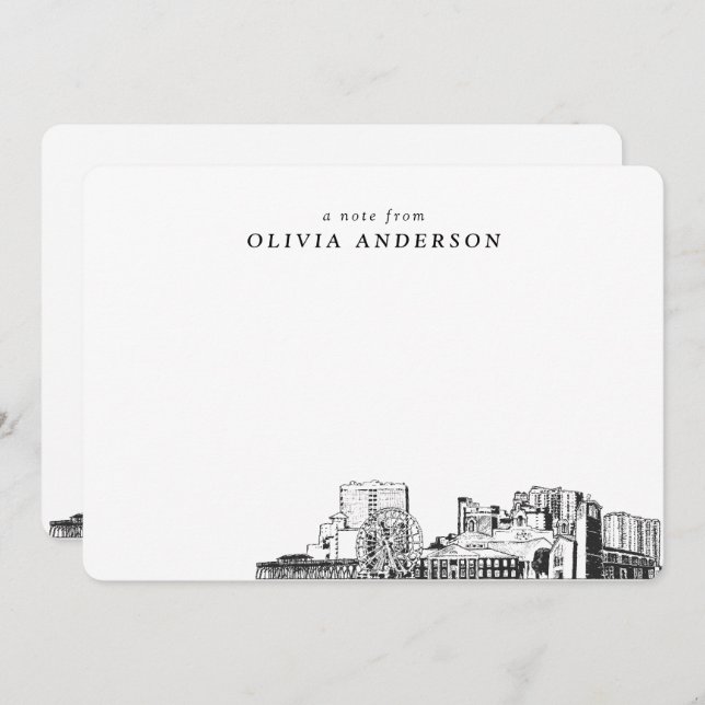 Cartões de Nota Personalizados do Myrtle Beach Ske (Frente/Verso)