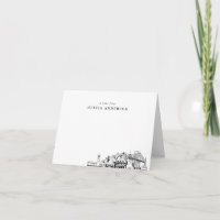Cartões de Nota Personalizados do Skyline Sketch P