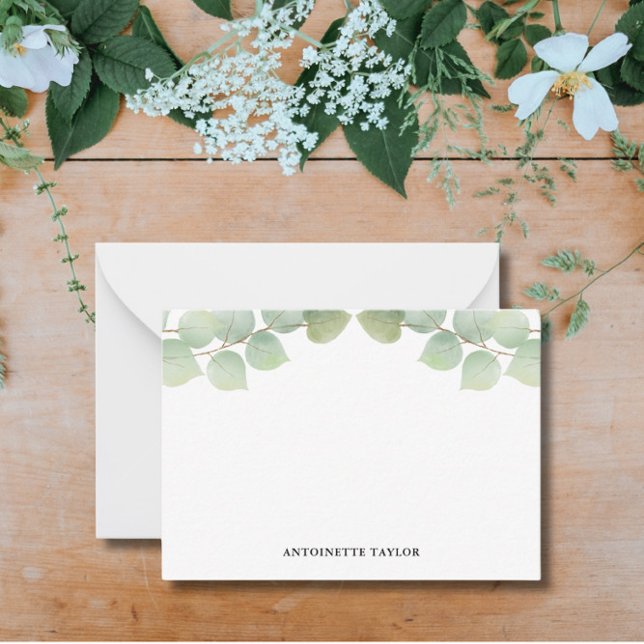 Cartões de Nota Personalizados Greenery (Criador carregado)